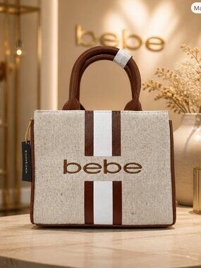 bebe Paisley Caramel Mini Canvas Satchel NWT